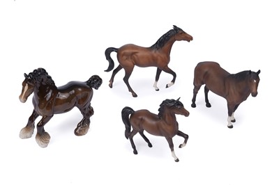 Lot 822 - A collection of Beswick ceramic figures of horses