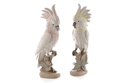 Lot 339 - Two Royal Dux cockatoos
