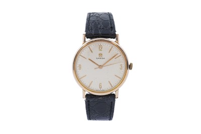 Lot 456 - Omega: a gilt steel cased manual wind wristwatch