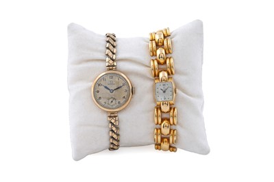 Lot 464 - Omega: a 9ct yellow gold cased manual wind cocktail watch; and another