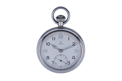 Lot 471 - Omega: a stainless steel cased manual wind military pocket watch