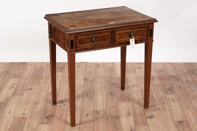 Lot 404 - An 18th Century style inlaid burr walnut and walnut side table