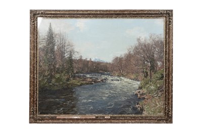 Lot 1041 - George Houston - Highland Landscape with Snowy Peak | oil