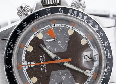 Lot 408 - Tudor Oysterdate Monte Carlo: a stainless steel cased manual wind chronograph wristwatch
