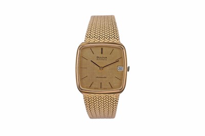 Lot 523 - Bulova Ambassador: a gilt-steel cased automatic wristwatch