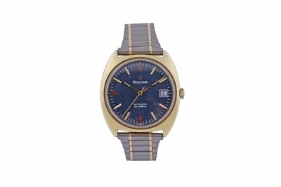 Lot 738 - Bulova: a gilt-steel cased automatic wristwatch