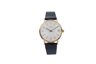 Lot 481 - Zenith: a 9ct yellow gold cased manual wind wristwatch