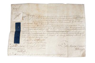 Lot 342 - ﻿An 18th Century military document signed by King George II