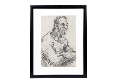 Lot 838 - Robert Oscar Lenkiewicz – Portrait of a seated man | charcoal