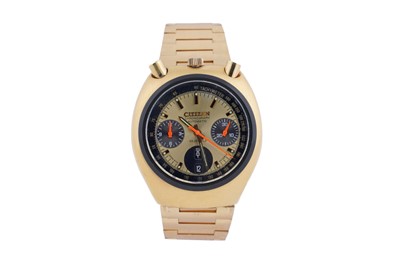 Lot 551 - Citizen: a gilt steel cased automatic chronograph wristwatch