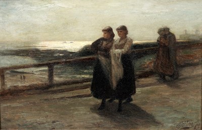 Lot 996 - Robert Jobling - The Embrace, above Tynemouth Longsands | oil