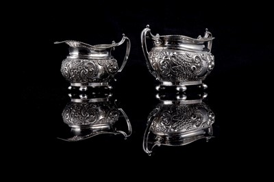 Lot 533 - A Victorian Rococo Revival silver tea service