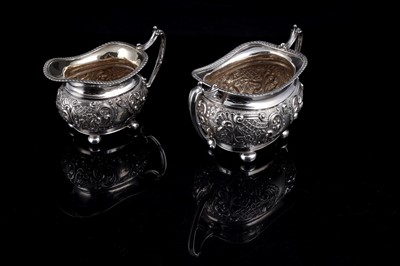 Lot 533 - A Victorian Rococo Revival silver tea service