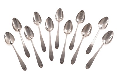 Lot 565 - A set of eleven George III Irish silver tablespoons