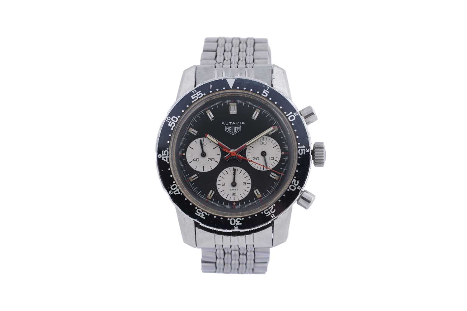Lot 559 - Heuer Autavia: a stainless steel cased manual wind chronograph wristwatch