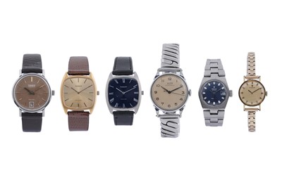 Lot 564 - Six Tissot manual wind wristwatches