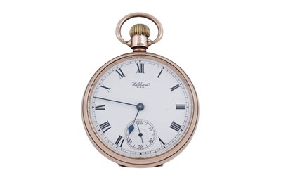 Lot 602 - Waltham, USA: a 9ct yellow gold cased open faced keyless pocket watch