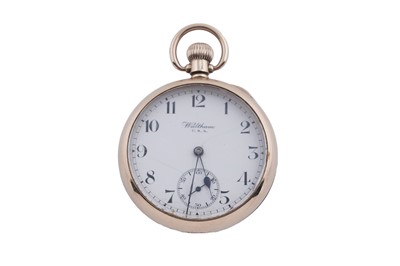Lot 604 - Waltham, Massachusetts, USA: a 9ct yellow gold cased open faced keyless pocket watch