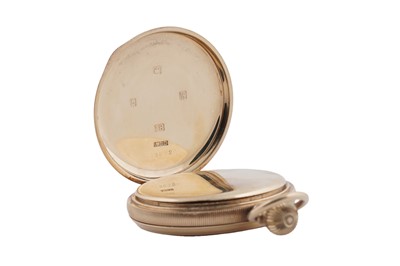 Lot 605 - An 18ct yellow gold cased full-hunter keyless pocket watch