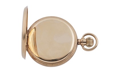 Lot 605 - An 18ct yellow gold cased full-hunter keyless pocket watch