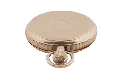 Lot 605 - An 18ct yellow gold cased full-hunter keyless pocket watch