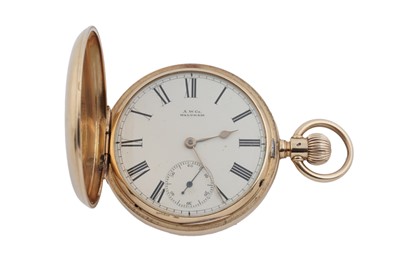 Lot 606 - Waltham, USA: an 18ct yellow gold cased full-hunter keyless pocket watch