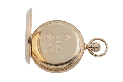 Lot 606 - Waltham, USA: an 18ct yellow gold cased full-hunter keyless pocket watch