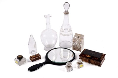 Lot 393 - ﻿﻿A George III glass toddy lifter; and a selection of 19th Century collectibles