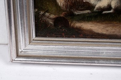 Lot 41 - Circle of Joseph Van Dieghem - Sheep and ducks by a stream | oil
