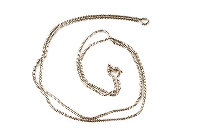 Lot 130 - A yellow metal guard chain
