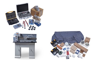 Lot 237 - An MX-600A variable speed mini lathe; and a selection of tools and accessories