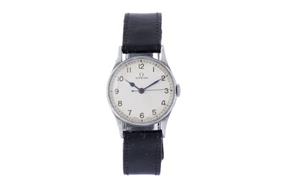Lot 589 - Omega Military: a stainless steel cased manual wind Air Ministry wristwatch