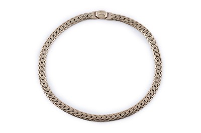 Lot 65 - A 9ct yellow gold fancy woven link chain necklace