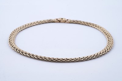 Lot 65 - A 9ct yellow gold fancy woven link chain necklace