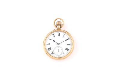 Lot 610 - F. Lateulere: an 18ct yellow gold cased open faced pocket watch