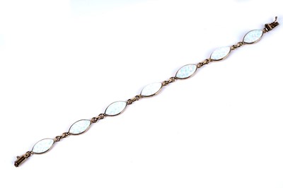 Lot 188 - A Gilson synthetic opal line bracelet