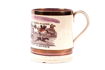 Lot 1086 - A Sunderland Lustre Alnwick election mug