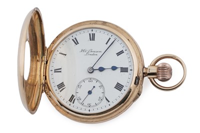 Lot 611 - J.W. Benson: an 18ct yellow gold cased half hunter pocket watch