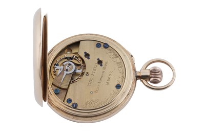 Lot 611 - J.W. Benson: an 18ct yellow gold cased half hunter pocket watch