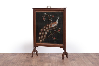 Lot 464 - An early 20th Century mahogany framed fire screen