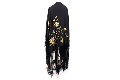 Lot 81 - A Shōwa Japanese silk piano shawl