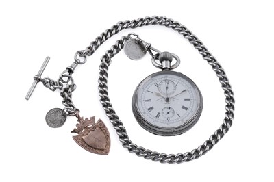 Lot 591 - Chrono-microstop: a silver cased open faced pocket watch
