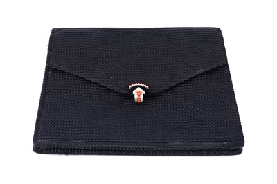 Lot 717 - Cartier, London: an Art Deco woven dark navy silk evening bag