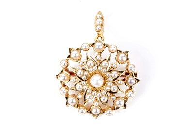 Lot 732 - A Victorian pearl brooch/pendant