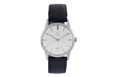 Lot 474 - Omega: a stainless steel cased manual wind wristwatch