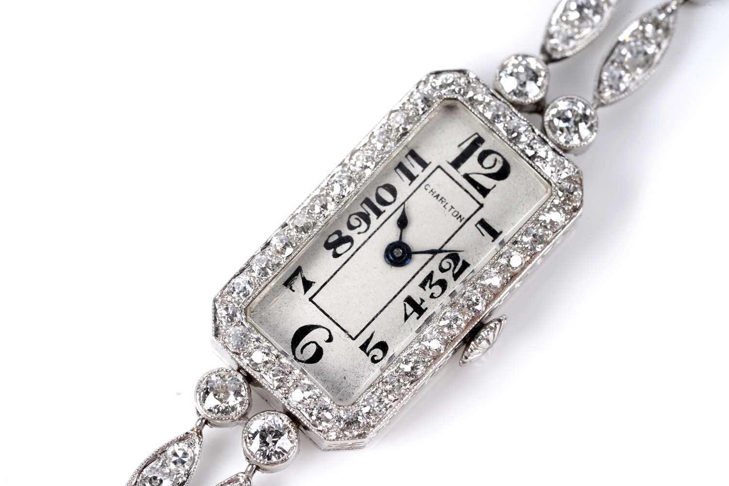 Lot 755 - Rhone Watch Company for Charlton: an Art Deco diamond cocktail watch