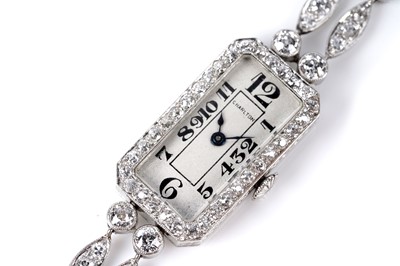 Lot 755 - Rhone Watch Company for Charlton: an Art Deco diamond cocktail watch