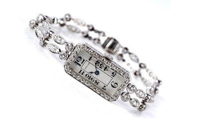 Lot 755 - Rhone Watch Company for Charlton: an Art Deco diamond cocktail watch
