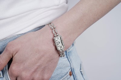 Lot 755 - Rhone Watch Company for Charlton: an Art Deco diamond cocktail watch