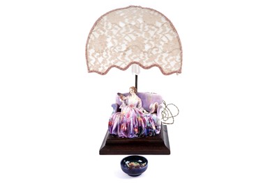 Lot 346 - A Royal Doulton ceramic figure table lamp; and a Moorcroft bowl